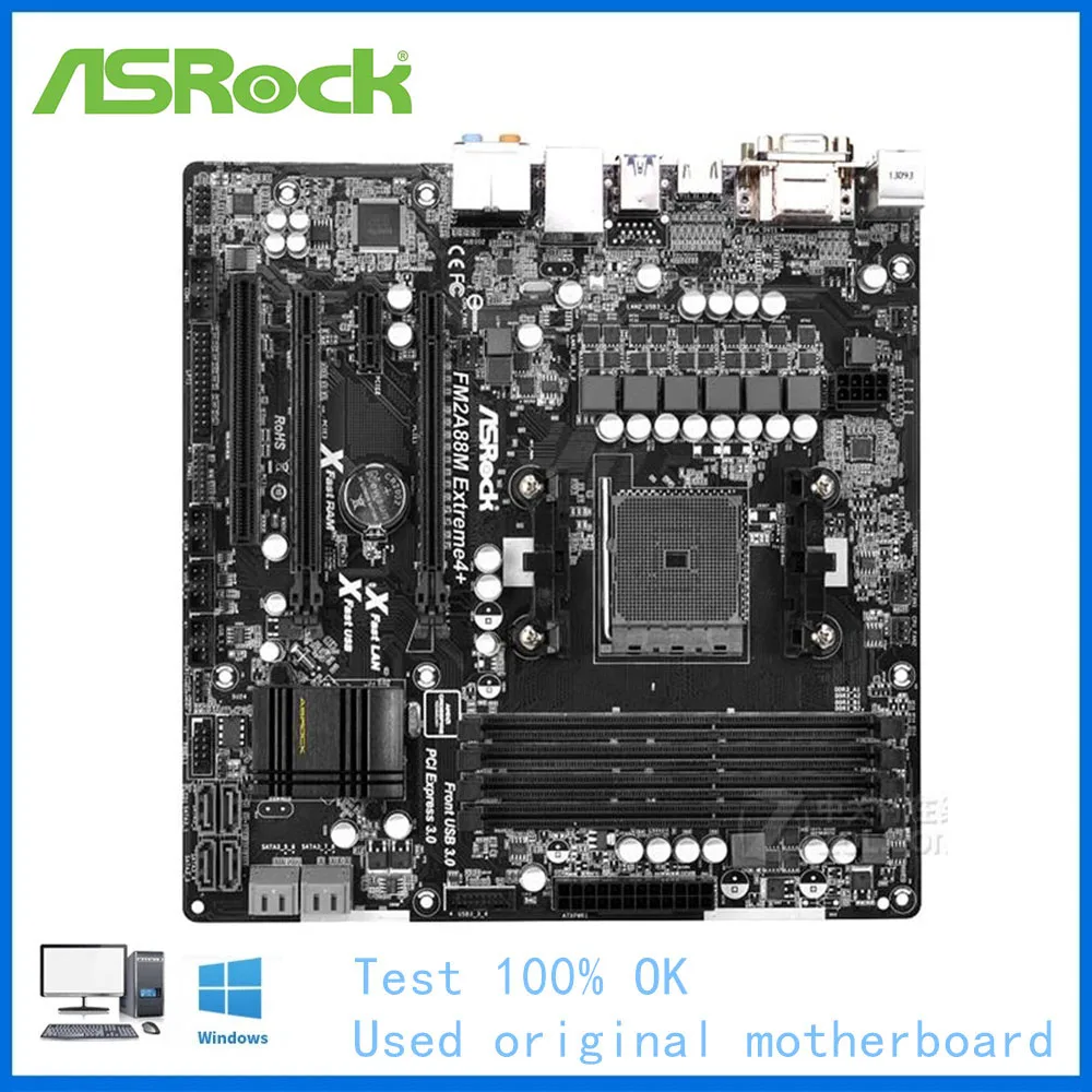 

For ASRock FM2A88M Extreme4+ Computer USB3.0 SATAIII Motherboard FM2 FM2+ DDR3 A88X Desktop Mainboard Used