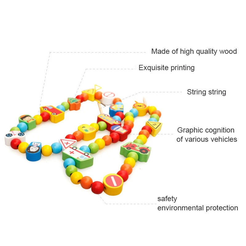 Brinquedos De Frisado De Madeira Frutas Legumes Animais Bloqueios De Tráfego Contas Brinquedos Infantis Brinquedos De Educação Precoce Do Bebê Brinquedos De Madeira Diy