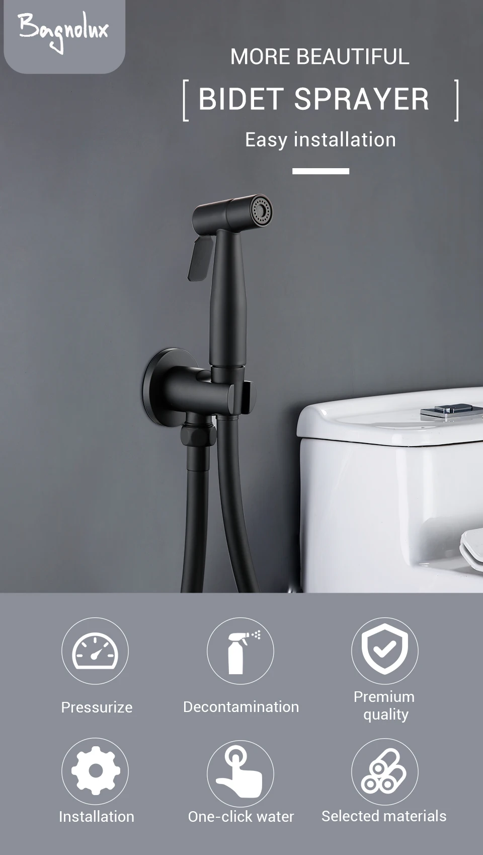 Hersteller Großhandel Marketing Orb Wc Hand Bidet Sprayer Kit Mit Schlauch Und Halterung Halter Wand Bad Wasserhahn – Detail 5