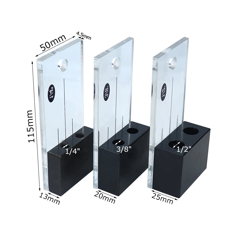 Tassello di legno di Perforazione Jig Kit 1/2 ''3/8'' 1/4 ''Tasca Foro Jig Acrilico Facce Trapano Foro di Guida Locator FAI DA TE la lavorazione del legno Strumenti di Carpenteria