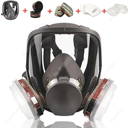 Maschera integrale 15 in 1, riutilizzabile, ampio campo visivo, ampiamente utilizzata nella verniciatura e nella saldatura del respiratore 6800 per la lavorazione del legno