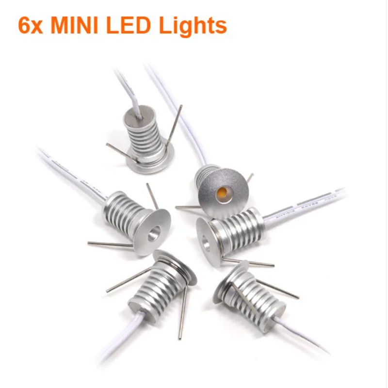 etrnLED 12V Linkable LED Spot Light Kit with Wireless Dimmable Remote Control 1W Recessed Indoor Ceiling Showcase Cabinet Lamp