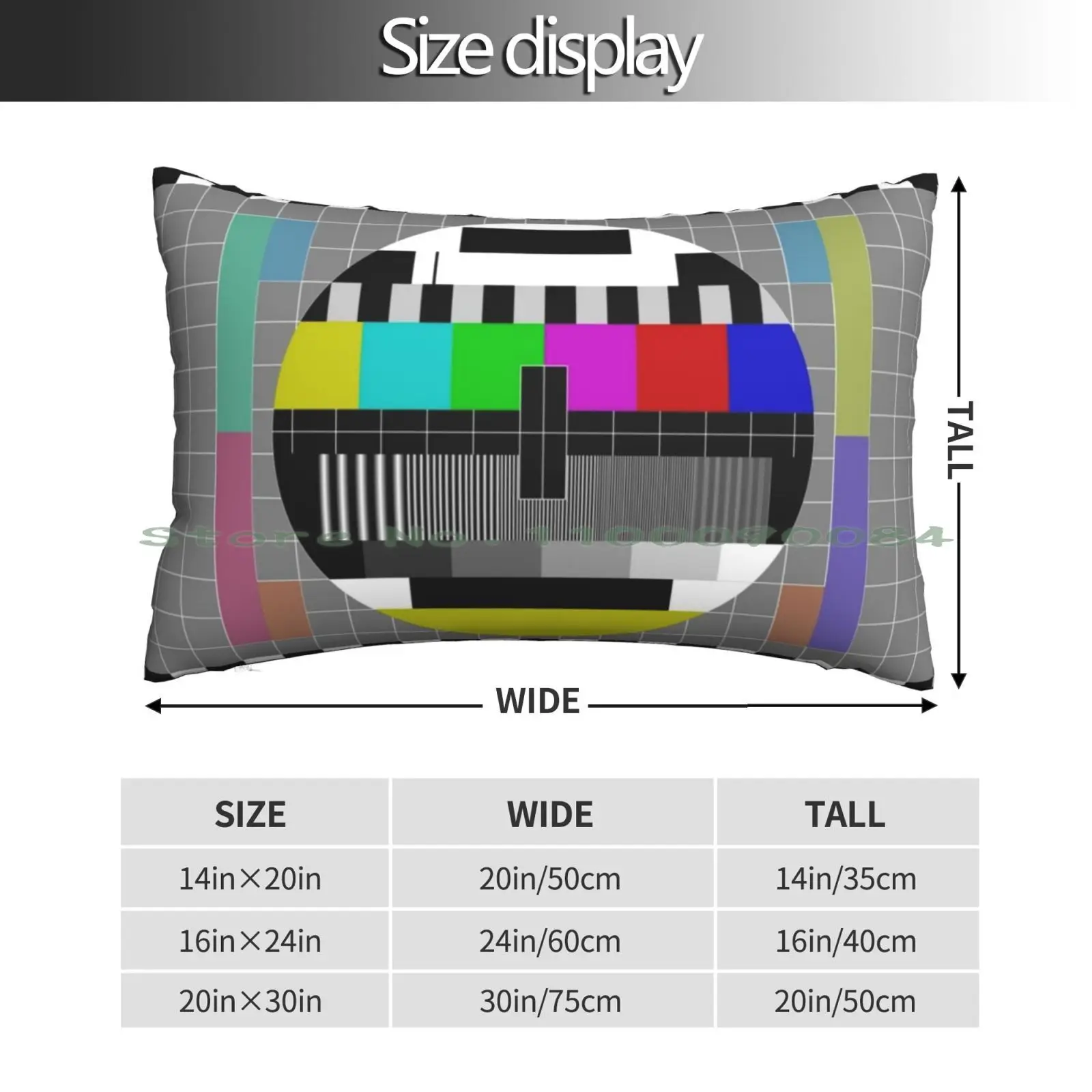 Tv Test Card Pattern Design Pillow Case 20x30 50*75 Sofa Bedroom Tv Program Background Pattern Tv Color Test Please Stand By