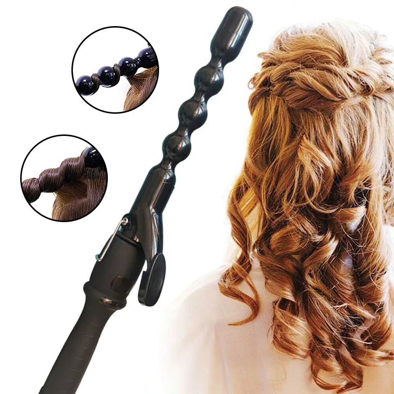 

Electric Ceramic Gourd Curling Wand Spiral Curling Iron Deep Curly Hair Styler Curls Magic Hair Curlers LED Display Curl Styler