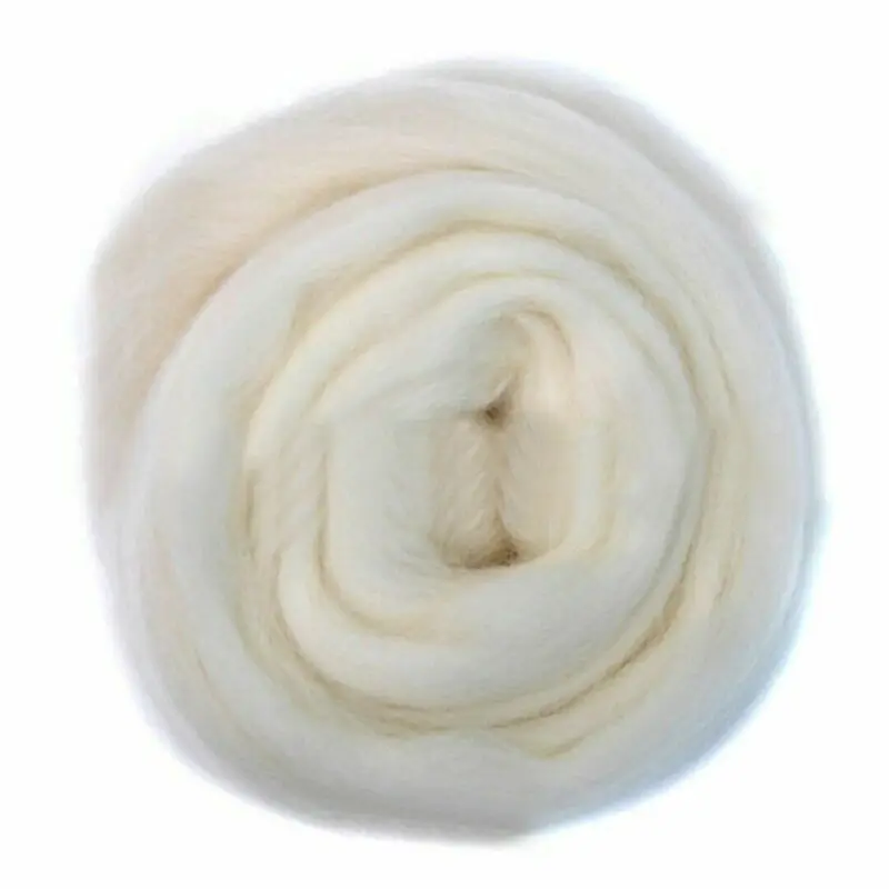 100g White Wool Needlefelting Top Roving Dyed Felting Fiber