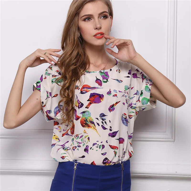 New Chiffon Shirt Women Elegant Blouses Tops And Blusas Batwing Sleeve Womens Casual Shirts Outwear Cheap Clothes China