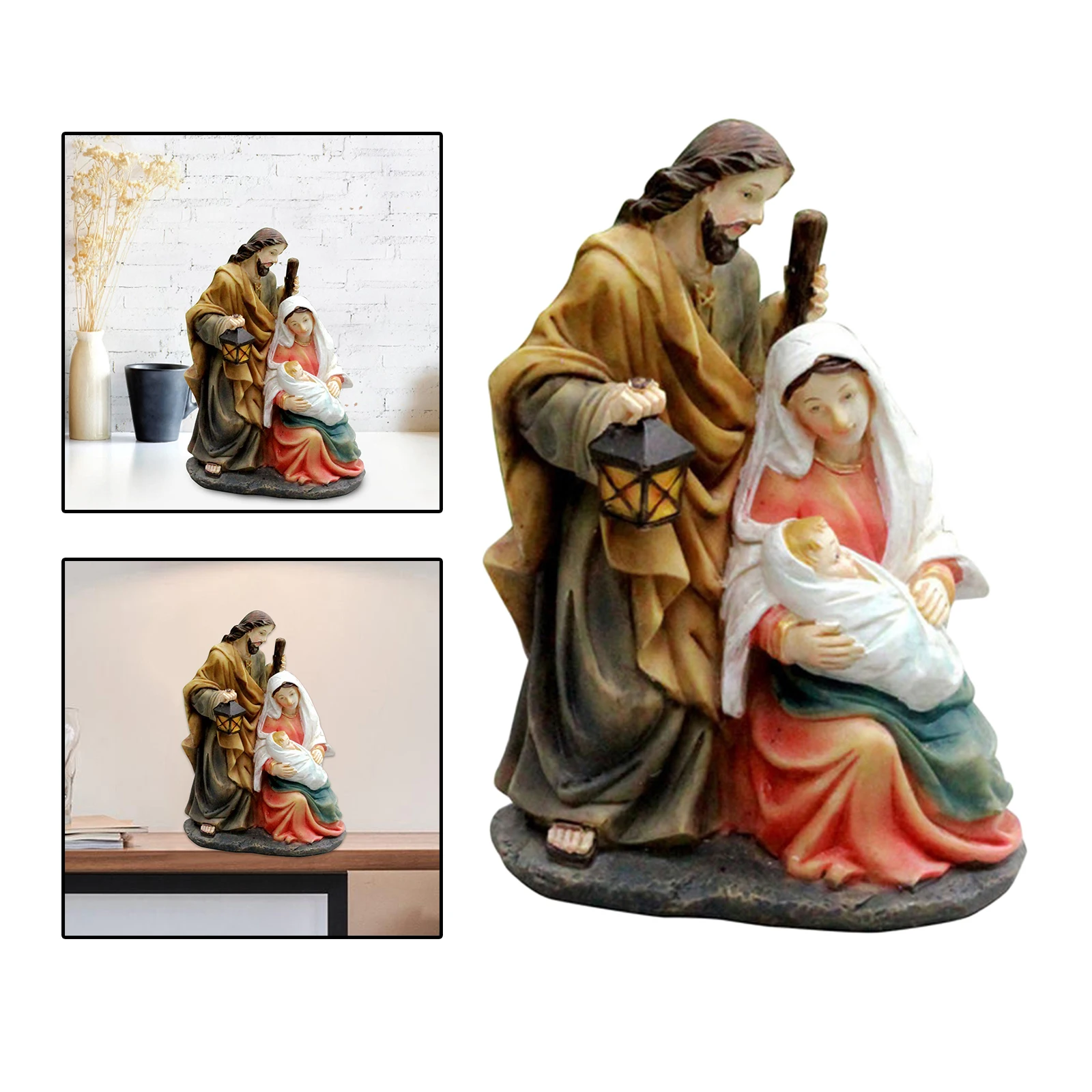 Miniature Resin Christmas Nativity Figures Baby Jesus Resin Statues Decors