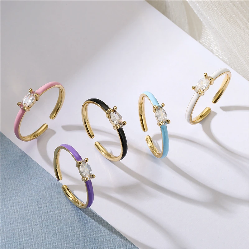 HECHENG,Female Zircon Ring ,Colorful Ring Wedding Jewelry ,Multicolor Fashion Circle Party Accessories