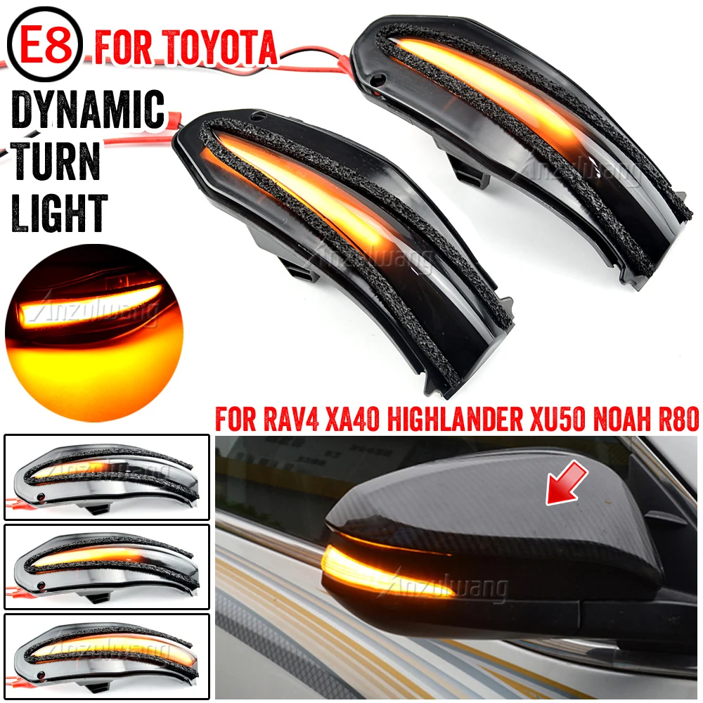 Car Dynamic Led Mirror Turn Signal Light for Toyota RAV4 Xa40 Highlander XU50 Noah Voxy Esquire 2014 2015 2016 2017 2018 Car