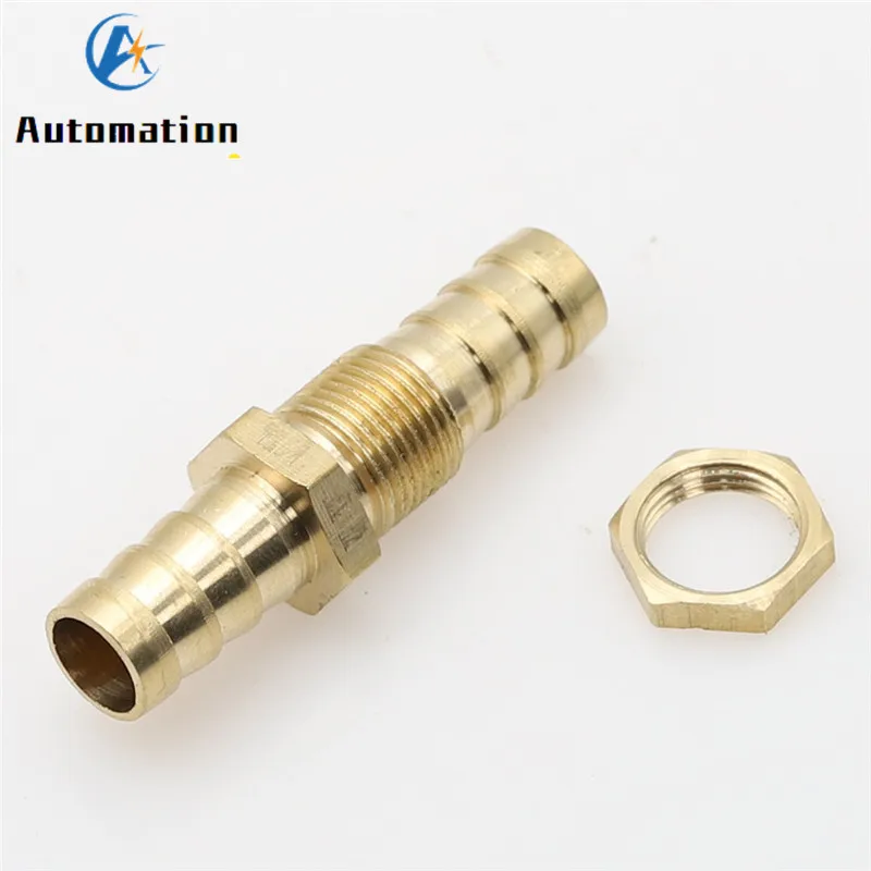 ID Pipe 6mm - 25mm Hose Barb Bulkhead Brass Barbed Tube Pipe Fitting Coupler Connector Adapter For Fuel Gas Water Copper