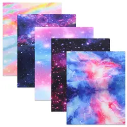 25x25CM 5PCS Space Galaxy Night Sky Rainbow Cotton Fabric Patchwork DIY Clothing Dress Home Textile Sewing Accessories DIY Craft