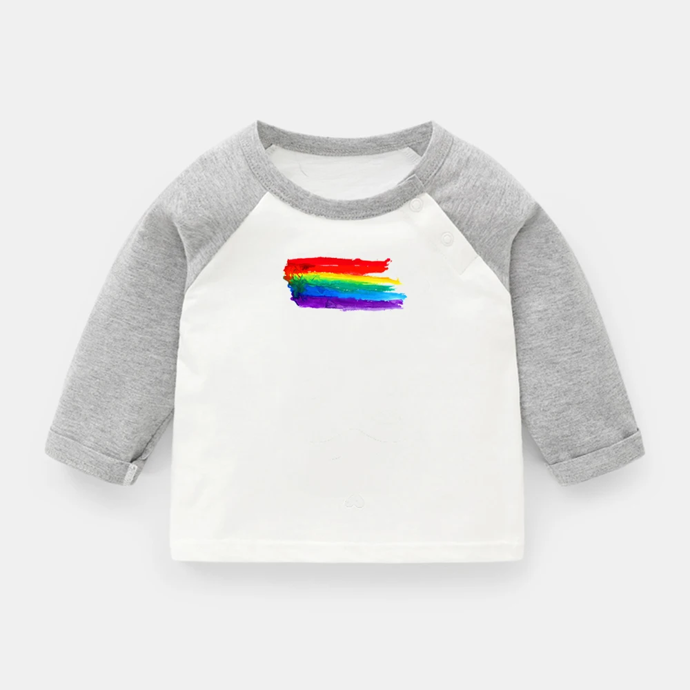 

Rainbow Graffiti Art Funny Rainbow Piano Key Design Newborn Baby T-shirts Toddler Raglan Color Long Sleeve Tee Tops