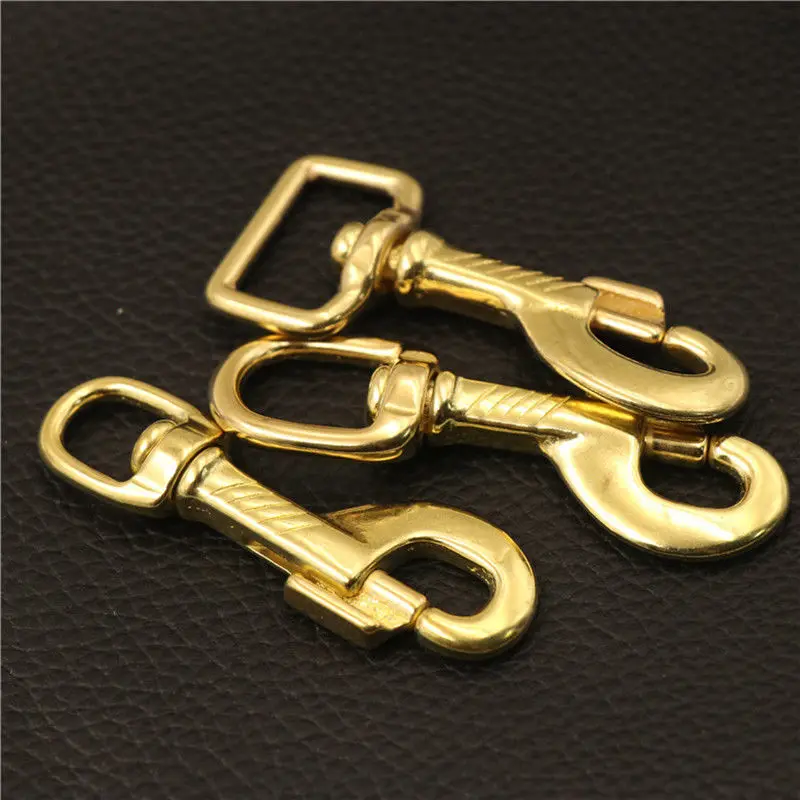 Brass Swivel Eye Trigger Bolt Snap Hook for Webbing Leather Craft Bag Strap Belt Hook Clasp Pet Dog Leashes Clip Heavy Duty