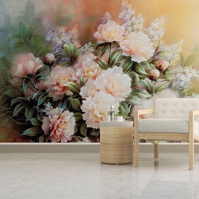 Custom 3D Mural Modern Hand Painted Watercolor Floral Flowers Wallpaper Living Room Sofa Bedroom Background Home Decor Fresco