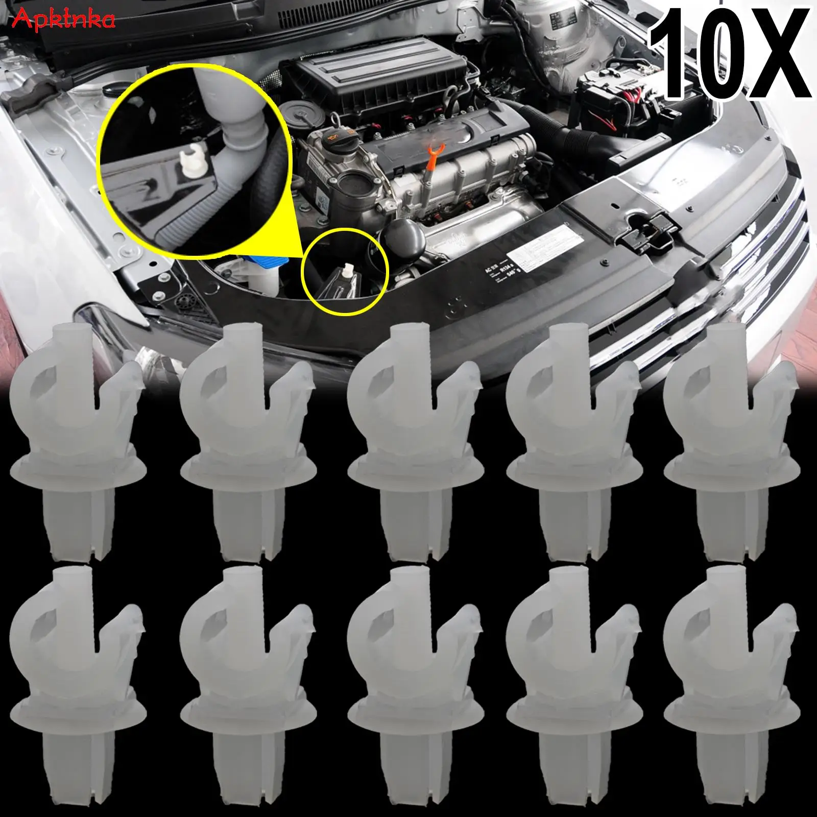 10x For VW Golf Jetta Passat Transporter Polo Beetle Hood Bonnet Rod Support Prop Clip Clamp 357823397 Car Fastener Retainer