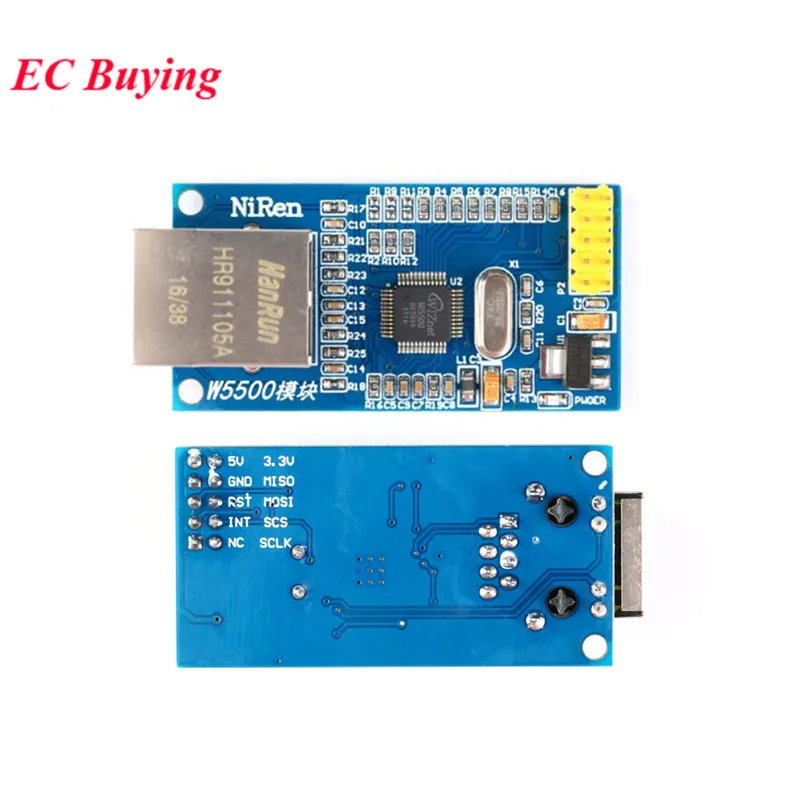 1-5 szt. Moduł konwertera SPI na LAN Ethernet W5500 USR-ES1 TCP IP 51 STM32 Mikrokontroler WIZ820io RC5 W5100 dla Arduino — zdjęcie 5