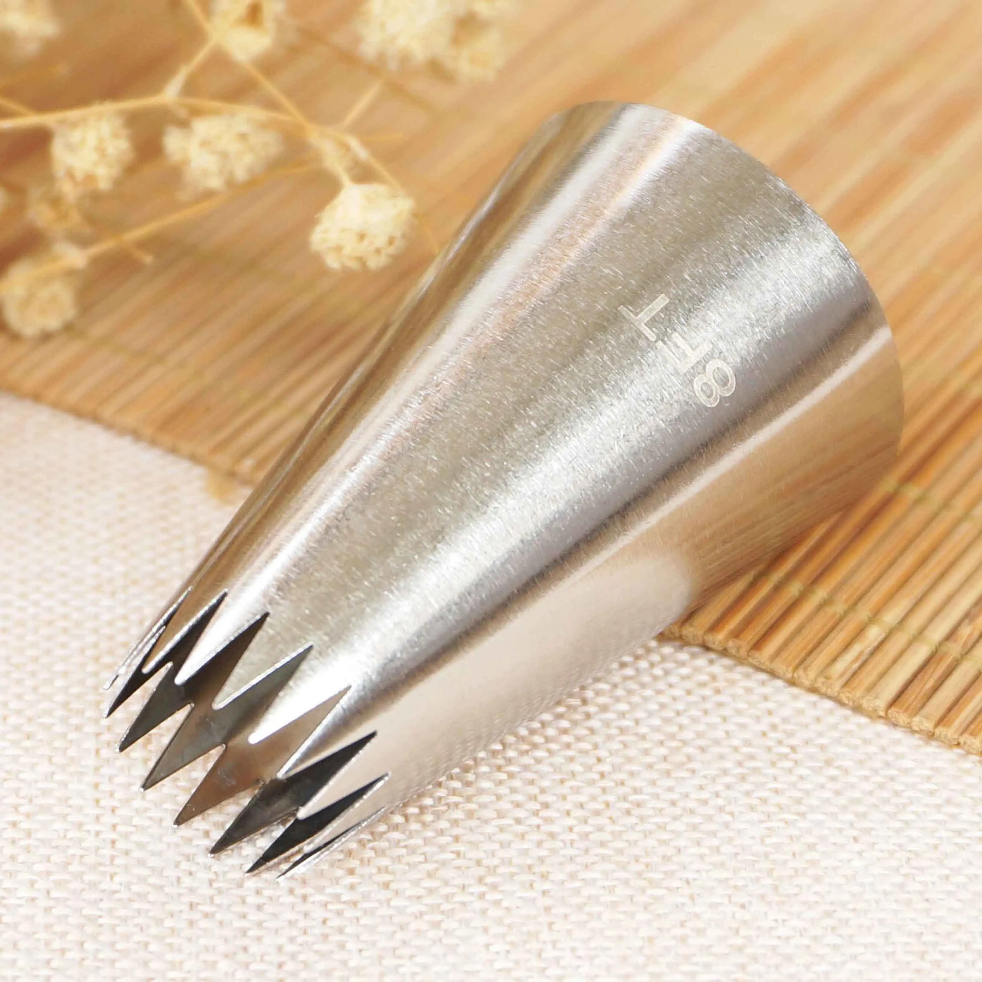 #8FT Large Size Open Star Cake Decorating Pastry Piping Nozzle Icing Tips Bakeware Kitchen Cookies Tools Stainless Steel