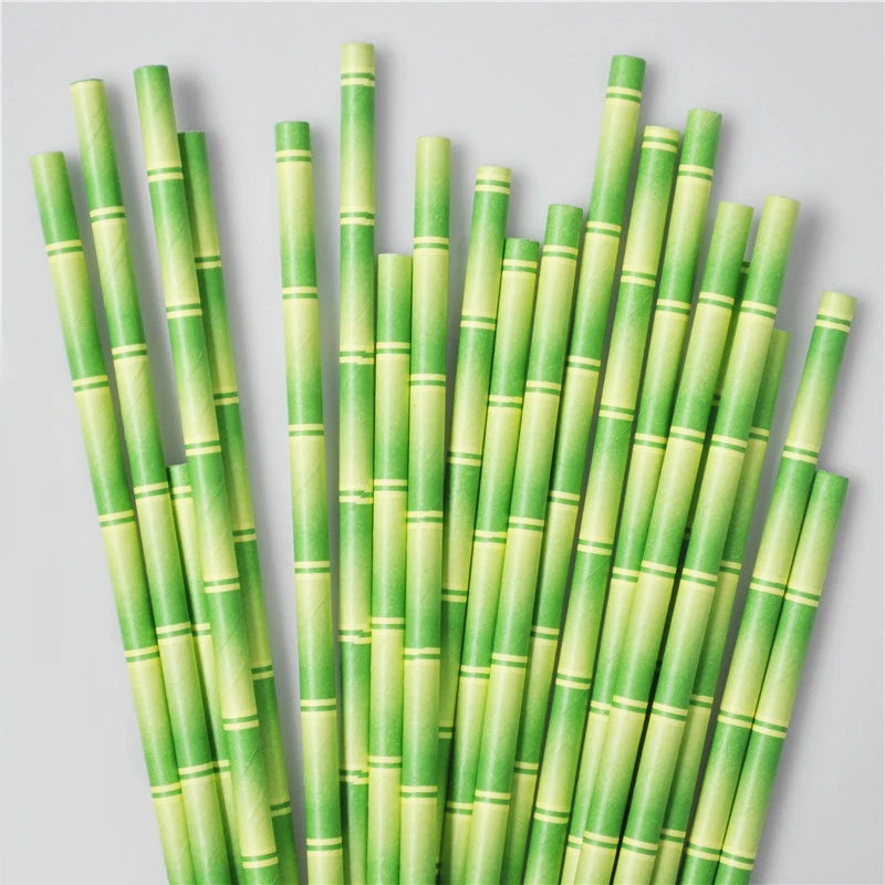 

10000pcs/lot Bamboo Pattern Paper Drinking Straw Decoration Wedding Party Supplies Creative Drinking Straw wholesale