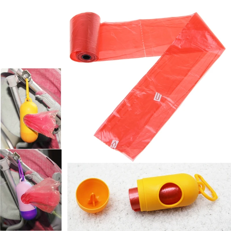 5 рулон Портативный детские пеленки мешок для мусора Детские коляски одноразовые пакеты для мусора BX0D
