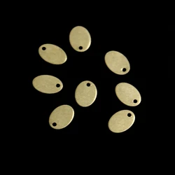 20 pieces brass single hole smooth oval piece necklace earrings pendants for making fashionable charm jewelry accessories