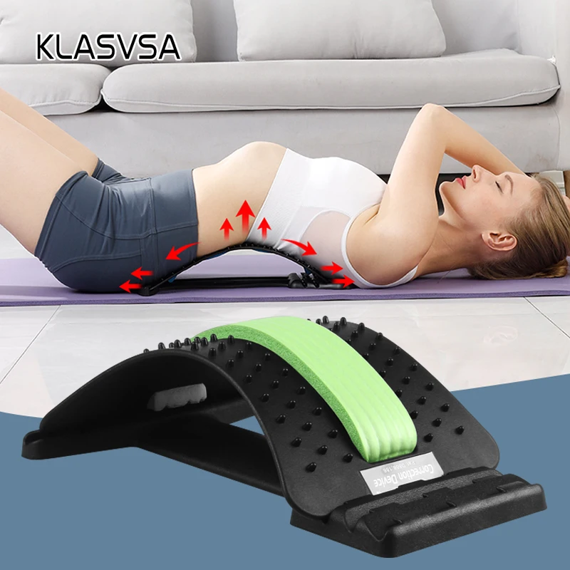 KLASVSA Back Stretcher Massager Neck Waist Pain Relief Magic Support Massage Home Muscle Stimulator Relaxation Fitness Equipment