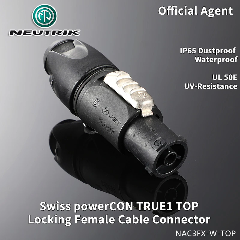 Original NEUTRIK 20A powerCON TRUE1 TOP Cable Connector Male Female Locking Plug LED Outdoor Aviation NAC3FX-W-TOP NAC3MPX-TOP