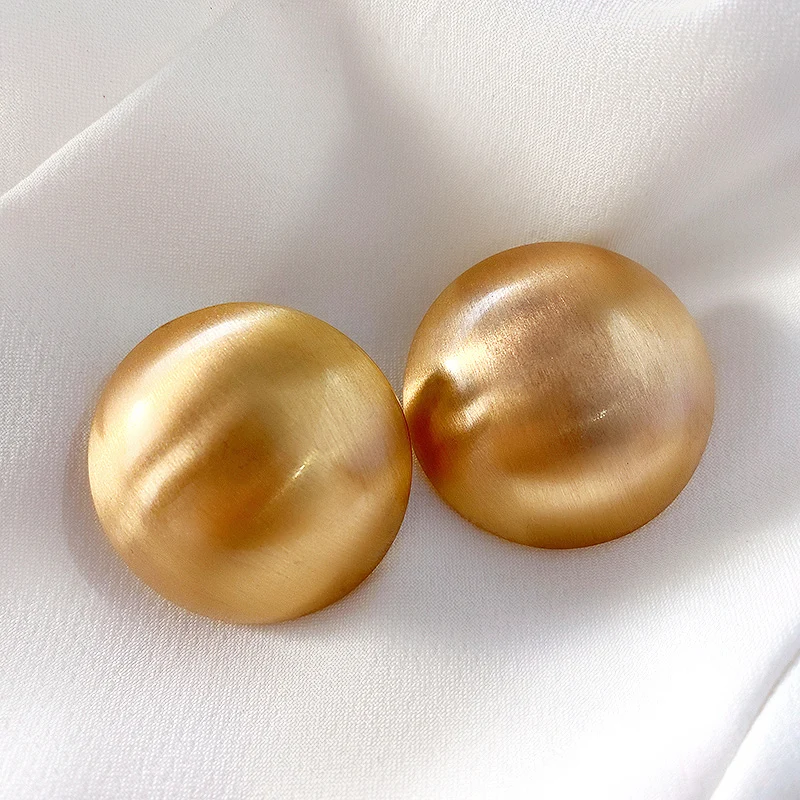 Trendy Metal Big Stud Earrings For Women Vintage Punk Gold Color Large hemisphere Statement Earring Wedding Jewelry Party Gift