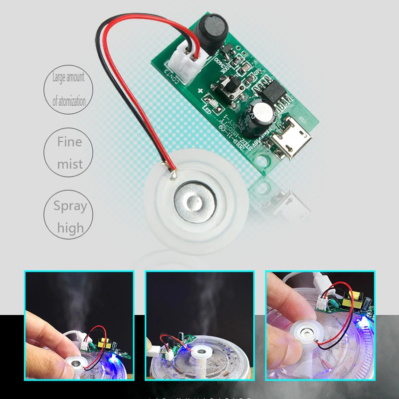 1.5-3W Humidifier Rubber Gasket + Ultrasonic Mist Maker Atomizer Transducer Atomizer Film Plate Accessories