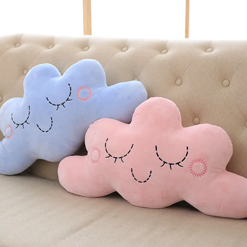 Cute Sleep Present Cartoon Smile Cloud Doll Soft Sofa Cushion Plush Stuffed Toy Room Car Decor Birthday Gift Baby Comfy Pillow