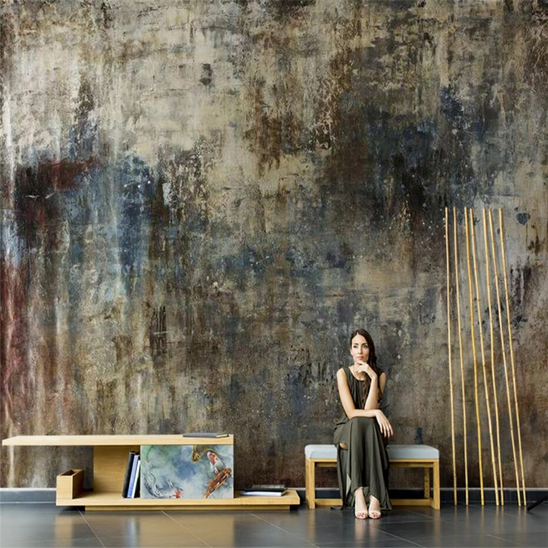 custom Retro cement wall Nordic abstract retro graffiti wallpapers living room TV background 3D wallpaper mural wall covering