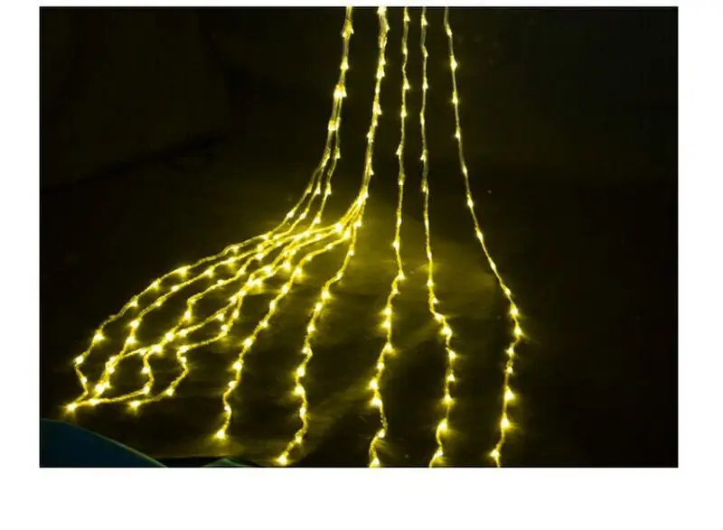 

3M*2M 240LEDs water flow snowing effect curtain led waterfall string Light Christmas Xmas Wedding Party Background garden Decor