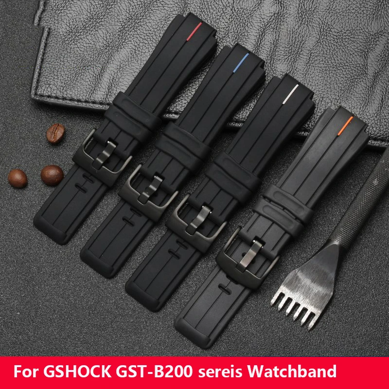 Silicon watchband for Casio G-SHOCK GST-B200 GST-B200D Series Men's Watch strap Chain Accessories Waterproof Resin Silicone Band