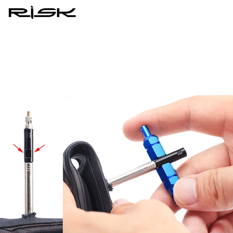 RISK Bike Tires Repair Tools Extension Rod Remove Wrench 8.5g Aluminum Bicycle Schrader Valve Core Tool Tube Multifunction
