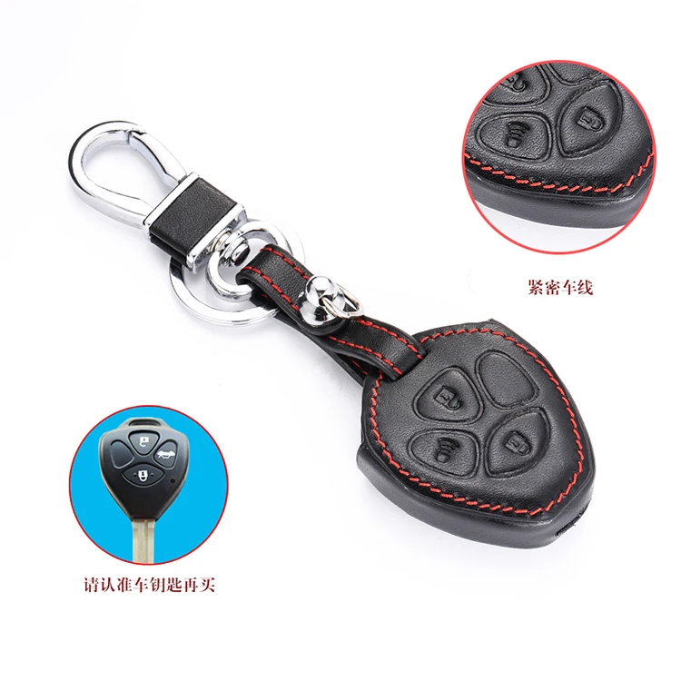 Leather Car Key Case bag For Toyota Yaris Venza Rav4 Matrix Corolla Avalo Scion Tc Camry Remote Cover Protector Auto Keychain