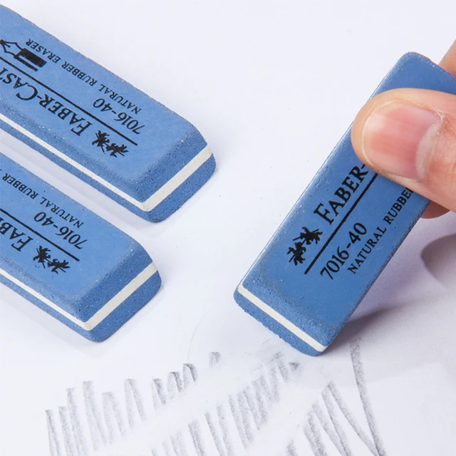 Faber Castell Natural Rubber Eraser for Gel Pen/Ballpoint Pen/Fountain Pen/Ink Pen Erasable Students Sand Rubber Stationery 7016 2