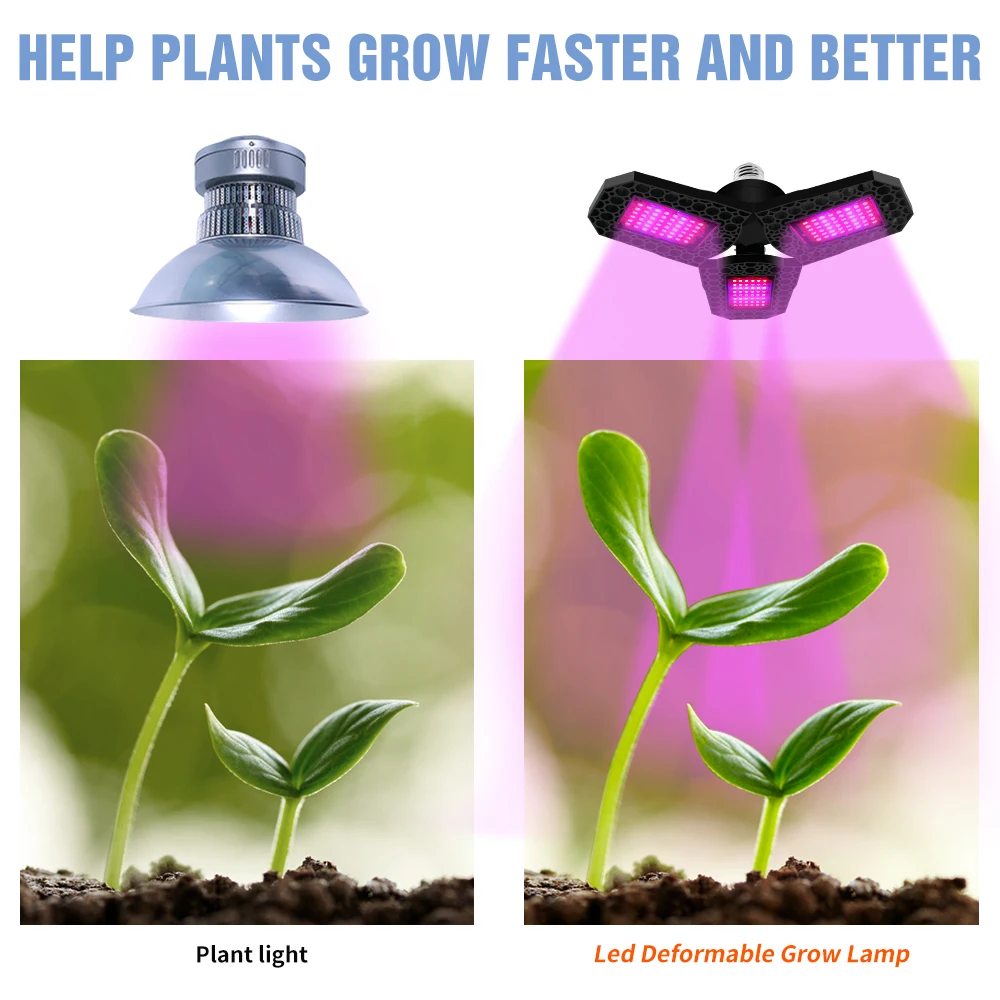 Full Spectrum Plant Growth Light LED Deformable Plant Lamp 100W 200W 300W Phyto Lamp Greenhouse Plant Grow Lighting UV Spotlight
