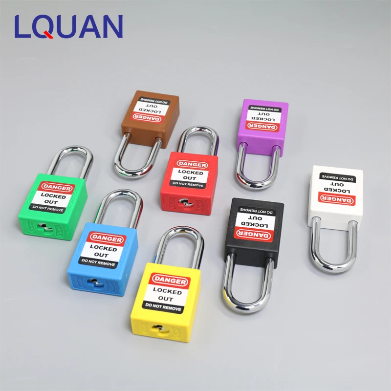10 Colors 38mm Steel Shackle Industrial Engineering Plastic ABS Body  Safety Padlock