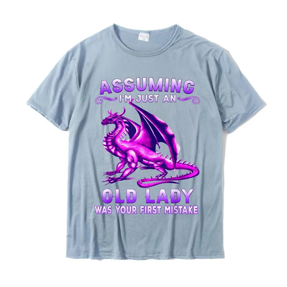 Assuming Im An Old Lady Was Your First Mistake Dragon Womens T-Shirt Cotton Tees Unique Fashion Family Tshirts