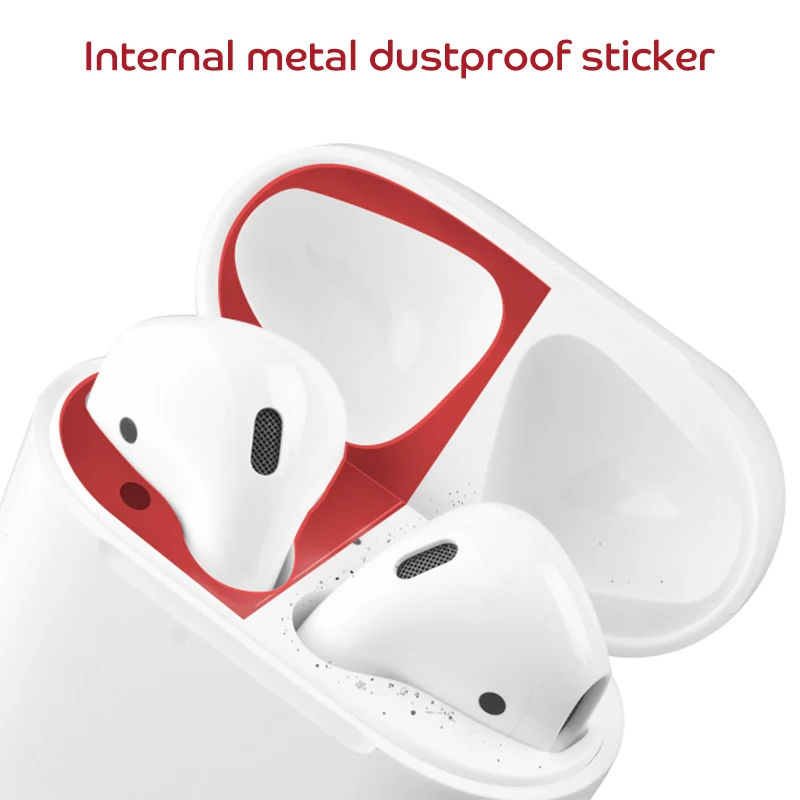 Dust Guard For AirPods 2 Case Box Sticker Inside Protector Earphone Film For AirPods 2 Air Pods 1 Cover Skin Sticker Metal