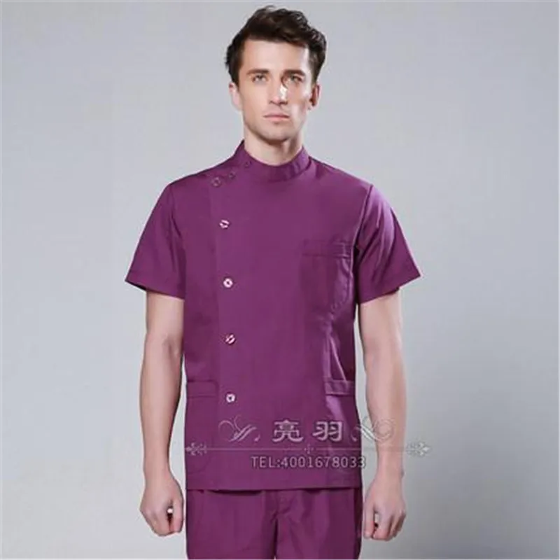 Conjunto de roupas médicas para hospital, estilo europeu, tecido moderno, design slim fit, para salão de beleza, homens, enfermeira, uniforme