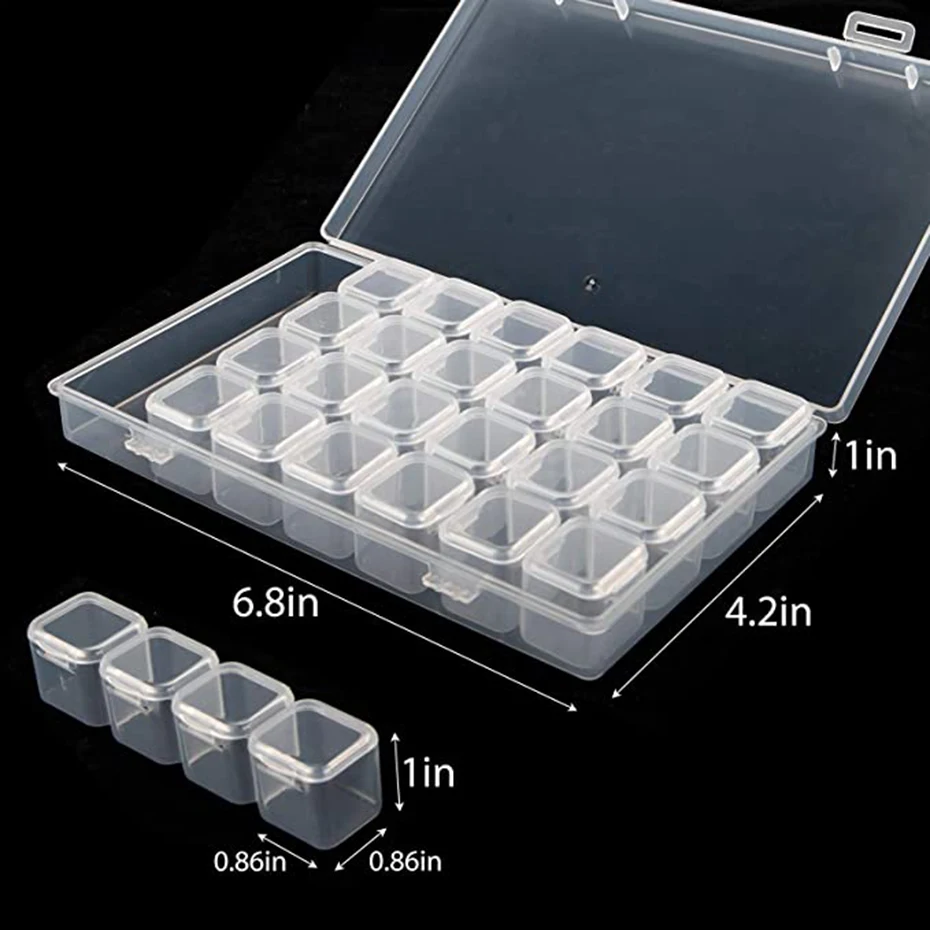 28 Grids 5D DIY Diamond Painting Box With 30Pcs Tools Kits Organizer Case Diamond Embroidery Accessories Storage Containers