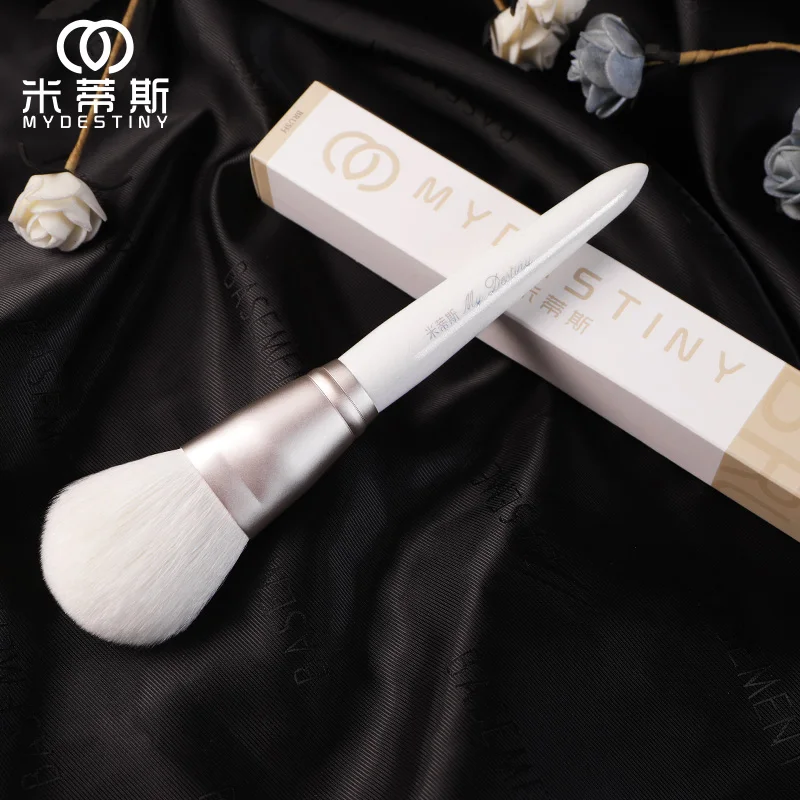 MyDestiny cosmetic brush-The Snow White series-flat head powder&blush brush-thin light front goat hair makeup tool&pens-beauty