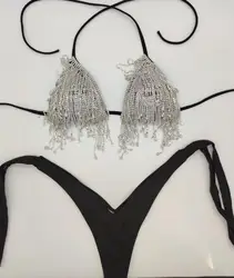 2020 venus vacation new diamond tassels bikini set bandage swimwear sexy women bathing suit swimsuit push up beachwear