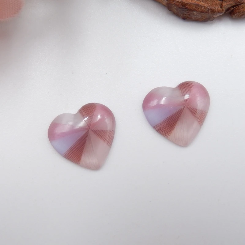 Cabochon Carved Combination Earrings Beads Birthday Gift Women Fashion 12X13X3mm1.7g