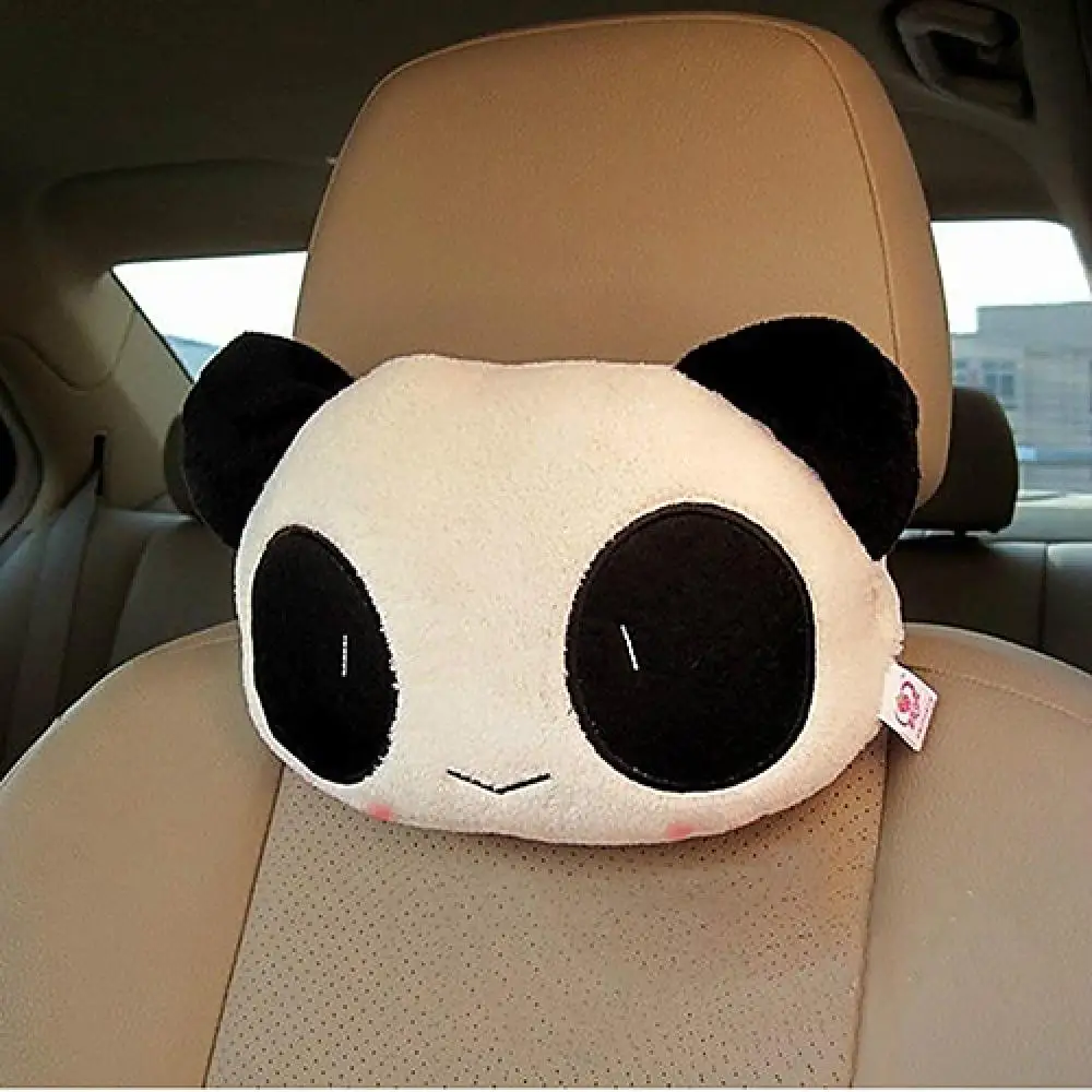 1pc Lovely Creative Panda Auto Car Neck Headrest Pillow Rest Cushion Headrest Pillow Mat for Children Adults Car Accessories