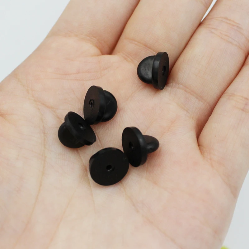 50pcs 11x8mm Rubber Pins Back Brooch Buckle Button Clasps For Butterfly Brooch Back Caps DIY Jewelry findings Accessories