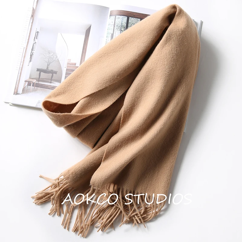 100% Wool Winter Scarf Women Scarves Adult Solid Luxury Autumn Fashion Designer Scarf Poncho Scarfs for Ladies Wrap