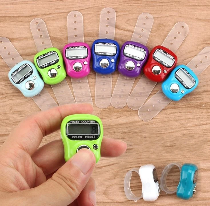 500PCS Electronic Finger Ring Hand Counter Digital LCD Tasbee Tasbih Row Counter Free Shipping SN4070