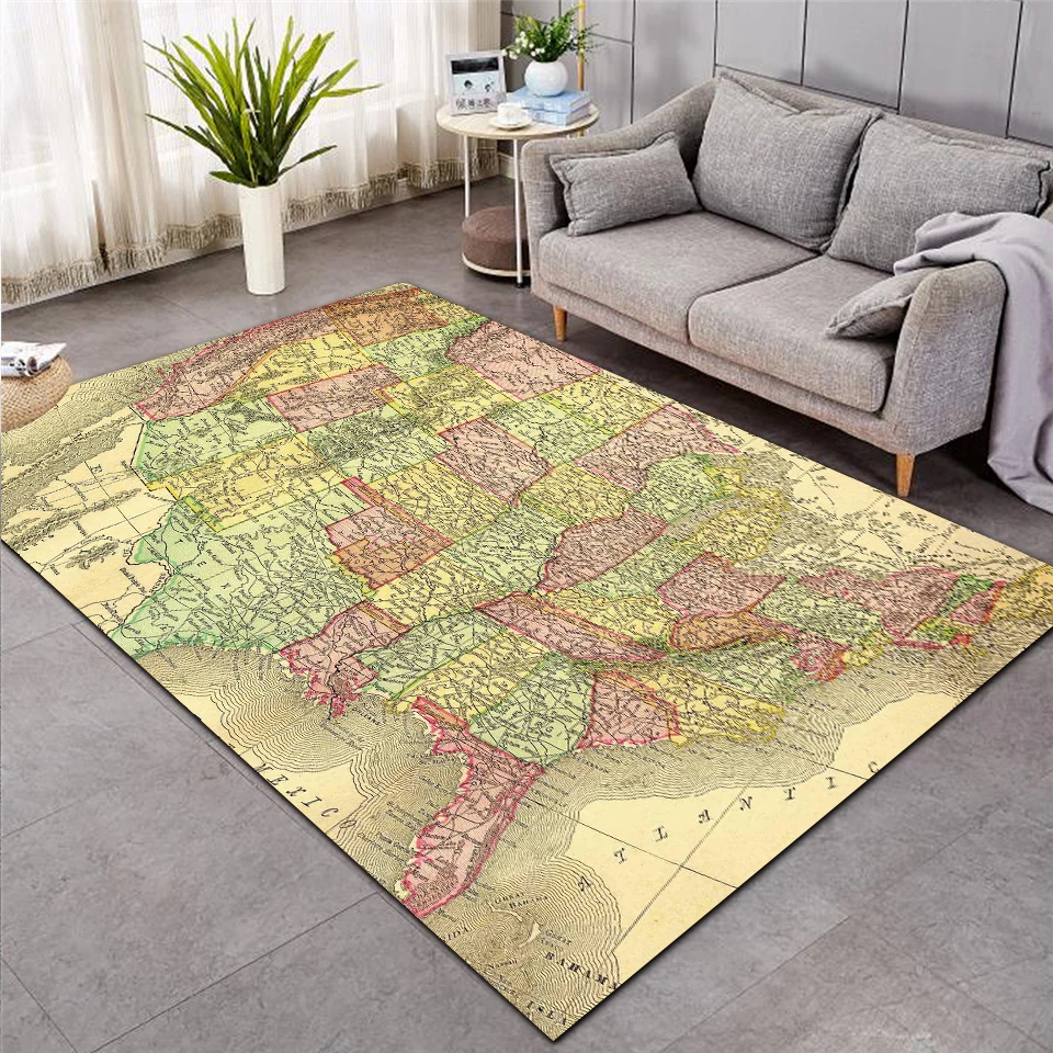 

New Carpet World Map Rug Bedroom Home Square Fashion bathroom Christmas Gift Kitchen/Dining/Living Room Customize RUG Drop Ship