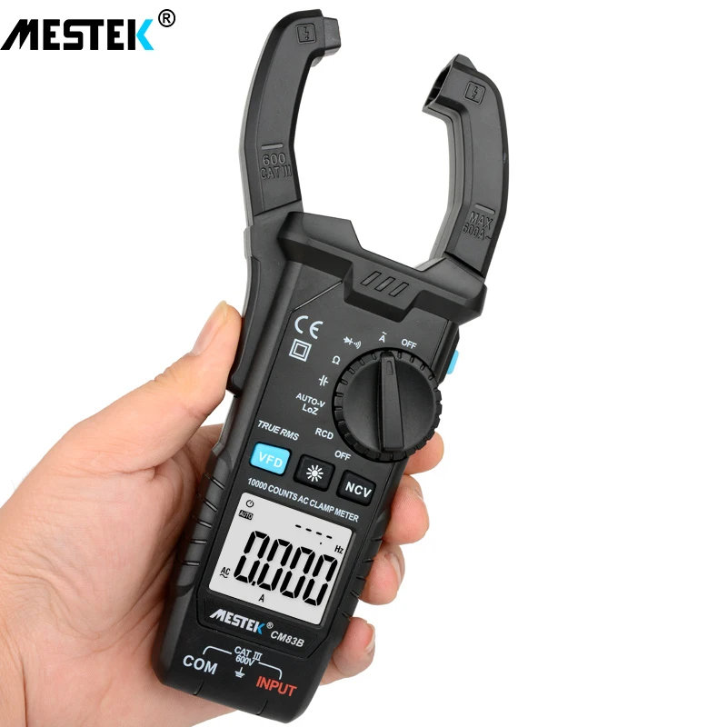 MESTEK CM83D Digital Clamp Meter True RMS DC AC Voltage Pliers Ammeter  Ampere NCV Ohm Tester Multimeter Electrician Tool